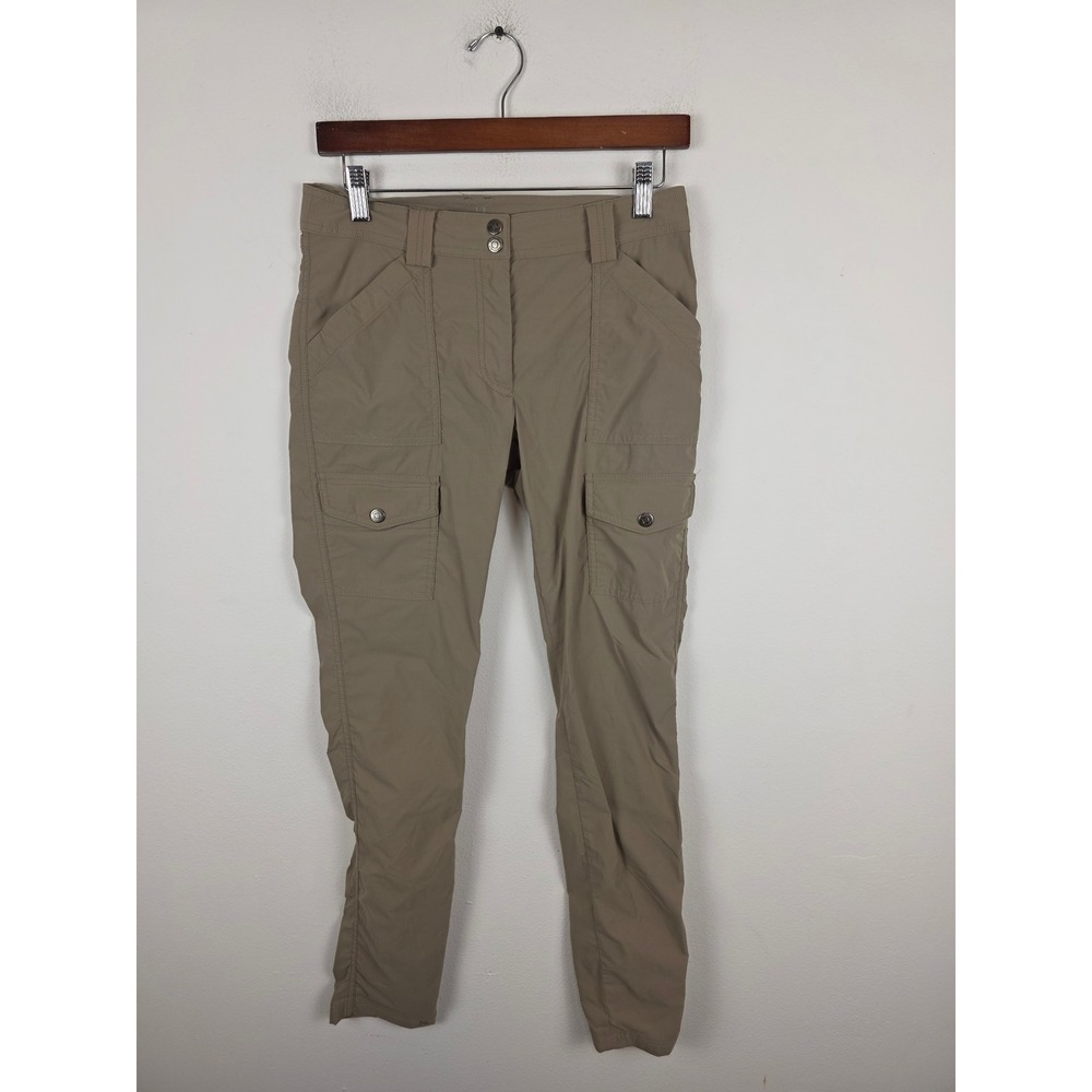 Anatomie Kate Travel Pants Womens Small Khaki Tan Slim Cargo Stretch 3089